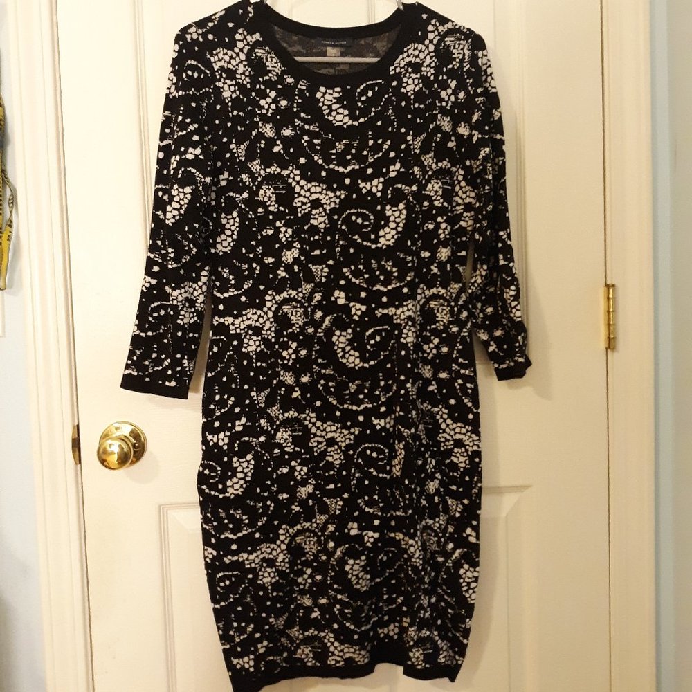 NWT, Tommy Hilfiger, Black and White sweater dress, size S